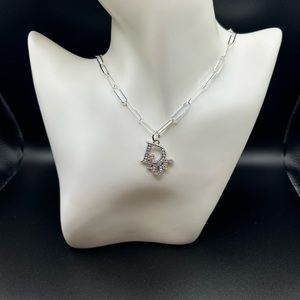 Sterling silver necklace with pre loved zipper pull charm